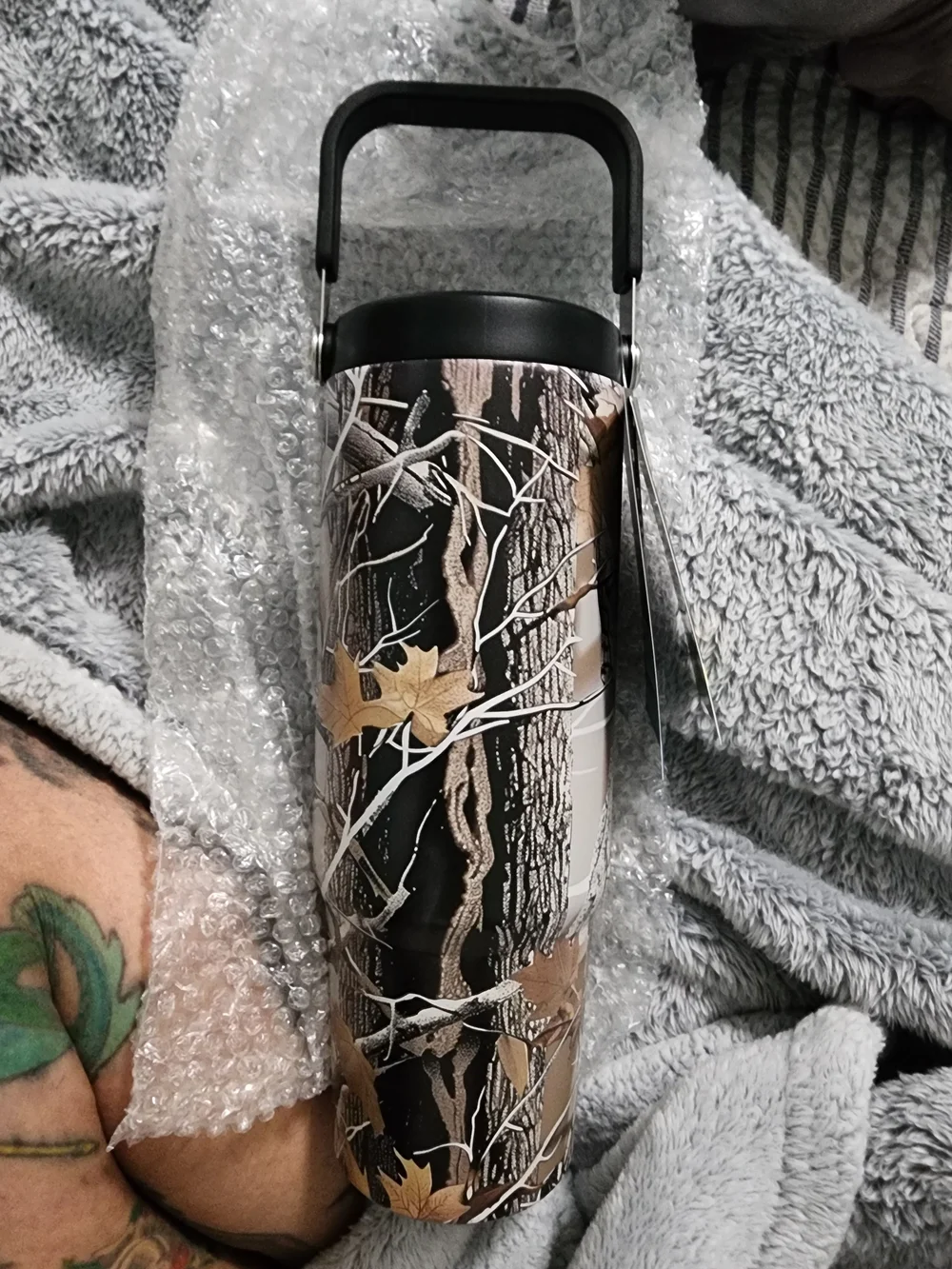 John Deere Camo Travel Tumbler - Tan, Brown, Black